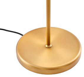 Vloerlamp brons met witte kap en verstelbare leeslamp - Ladas