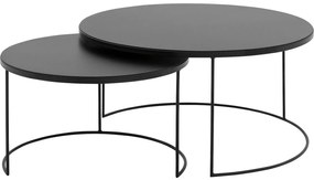 Goossens Salontafel Oda rond, metaal zwart, elegant chic, 80 x 41 x 80 cm