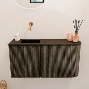 Mondiaz Joya 80cm toiletmeubel ronding rechts shadow met wastafel faye links zonder kraangat urban