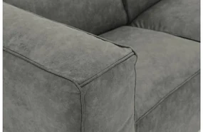 Goossens Bank Calvin grijs, micro leer, 3,5-zits, modern design