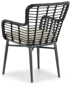 Tuinset 6 personen 240 cm Aluminium/Wicker Zwart De Laan Projects