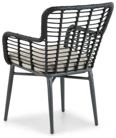 Tuinset 4 personen 120 cm Aluminium/wicker Zwart Lifestyle Garden Furniture Toledo/Vienna