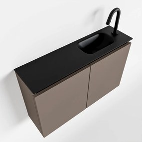 Mondiaz Ture 80cm toiletmeubel smoke met wastafel urban rechts 1 kraangat