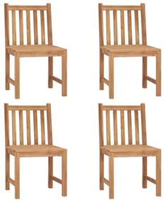 vidaXL Tuinstoelen 4 st met kussens massief teakhout