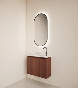 Gliss Design Echo toiletmeubel 60cm choco eiken met toppaneel wit mat