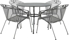 Royal Garden Elegance ronde stapelbare tuinset strekmetaal Ø105 cm.