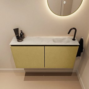 Mondiaz Ture DLux toiletmeubel 100cm oro met wastafel opalo rechts met kraangat