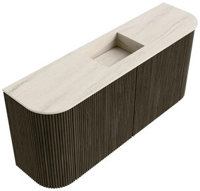 Mondiaz Joya DLux 95cm toiletmeubel ronding links/rechts shadow met wastafel faye midden 1 kraangat meli
