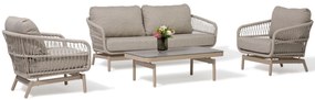 Stoel en Bank Loungeset 5 personen Aluminium/rope Taupe Lifestyle Garden Furniture Cordoba