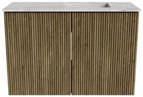 Mondiaz Joya DLux 60cm toiletmeubel dusk met wastafel faye rechts zonder kraangat glace