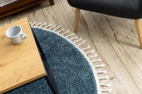 Tapijt BERBER 9000 ROND blauwrand ,  Barber , marokkaanse shaggy