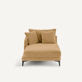 Longchair in stone-kleurig fluweel, MODERNISTE, ontwerp van Emmanuel Gallina