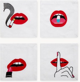 Linnen servetten Lips, 4-delig