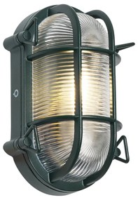 Buiten wand- en plafondlamp donker groen ovaal IP44 - Noutica
