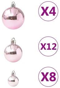 vidaXL 100-delige Kerstballenset roze