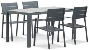 Tuinset 4 personen 150 cm Aluminium Grijs Lifestyle Garden Furniture Stella/Venustas