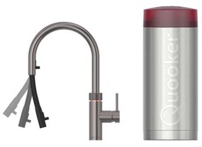 Quooker flex kokendwaterkraan - draaibare & uittrekbare uitloop - Combi+ reservoir - Warm / kokend water - Gun metal 22+XGME