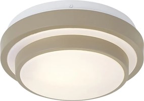 Moderne plafondlamp taupe met wit 25cm IP44 - Walden