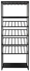 Zuiver Cantor Zwart Metalen Wijnrek - 75x35x180cm.