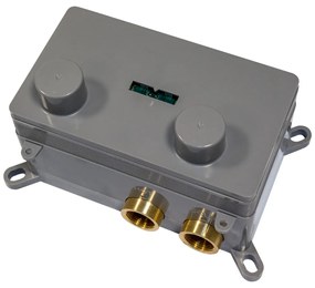 Brauer Gunmetal Edition thermostatische inbouw badkraan met uitloop en staafhanddouche set 3 gunmetal geborsteld PVD