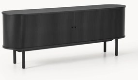 XL-dressoir Calary met geribde voorzijde in zwart