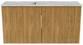 Mondiaz Joya DLux 80cm toiletmeubel oak met wastafel faye links zonder kraangat glace