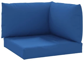 vidaXL Bankkussens pallet 3 st stof blauw
