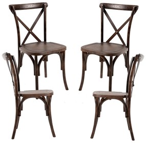 Set Van 4 Altea Polypropyleen Stoelen Met Houteffect