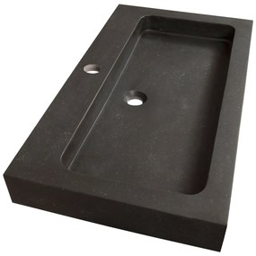 Sanituba Black Spirit wastafel basalt met kraangat 80cm