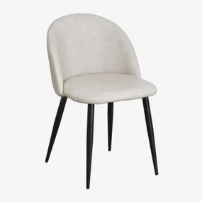 Kana Kunstleren Eetkamerstoel Grijs – Taupe – Koel & Natuurlijk Hout - Sklum