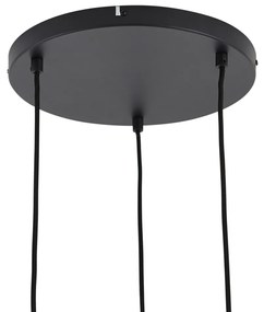 Design hanglamp zwart met regenboog glas rond 3-lichts - Mallon