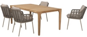 Puglia Liam dining tuinset 180x100xH75 cm 5 delig teak Taste 4SO
