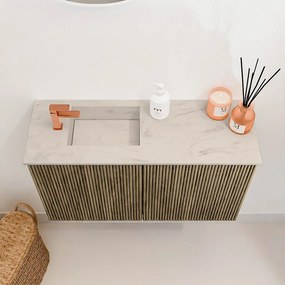 Mondiaz Joya DLux 70cm toiletmeubel dusk met wastafel faye links 1 kraangat opalo