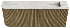 Mondiaz Joya DLux 110cm toiletmeubel ronding links dusk met wastafel faye rechts 1 kraangat ostra