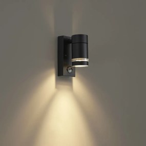 Moderne buiten wandlamp zwart IP44 met bewegingssensor - Ensam