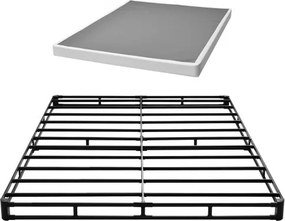 VEVOR Boxspring Bedframe (Queen Size) met Wasbare Stoffen Hoes, Metalen Frame (2010 x 1510 x 102 mm) voor Queen Size Bedden, 102 mm Matrasbovenzijde, Max. Draagvermogen 1587,57 kg, Matrasbodem