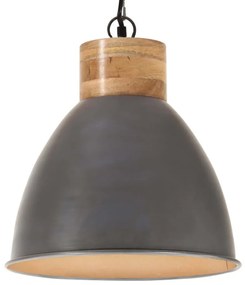 vidaXL Hanglamp industrieel E27 46 cm ijzer en massief hout grijs