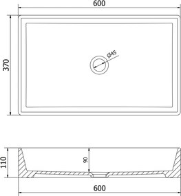 Mexen Goya opbouw wastafel 60 x 37 cm, wit - 22186000
