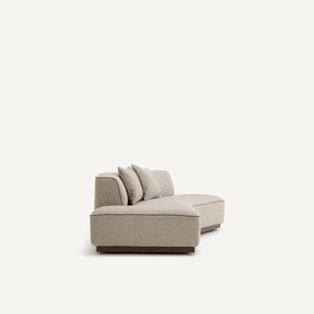 Rechte halve bank in viscose met structuur en linnen, JACOPO