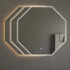Best Design Honey achthoekige LED spiegel met spiegelverwarming 60x60cm