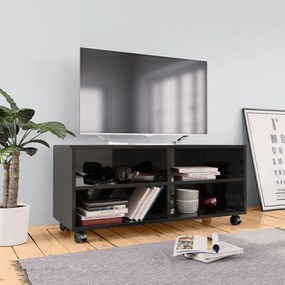 vidaXL Tv-meubel met wieltjes 90x35x35 cm bewerkt hout hoogglans zwart