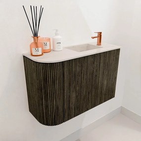 Mondiaz Joya DLux 60cm toiletmeubel ronding links shadow met wastafel faye rechts 1 kraangat meli