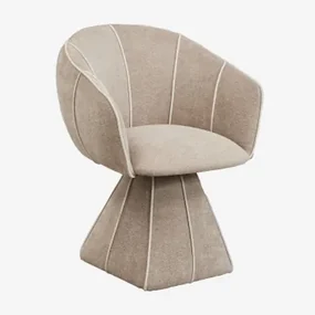 Tallinn Gestoffeerde Fauteuil Stof Chenille Bruin - Tarwe - Sklum