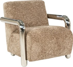 Fauteuil Chromen Armen Taupe
