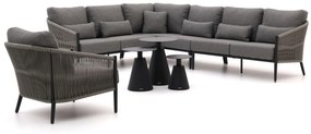 Hoek loungeset Bellagio  | 7 personen | Loungeset Zwart | Hoekbank Aluminium | 313x237.5cm | Kees Smit Tuinmeubelen