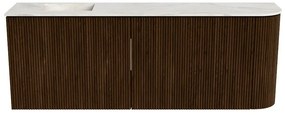 Mondiaz Joya DLux 110cm toiletmeubel ronding rechts walnut met wastafel faye links 1 kraangat ostra