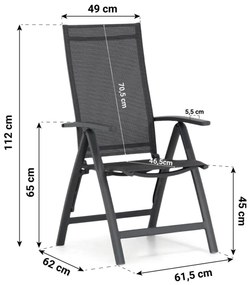 Tuinset 6 personen 220 cm Aluminium/Textileen /Aluminium/textileen Grijs Presto Donato/Residence