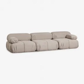 3-delige Modulaire Bank In Vacuüm Verpakt Bouclé Kendall Bouclé Chocoladebruin - Sklum