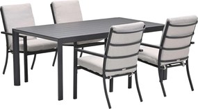 Garden Impressions Senja tuinset 5-delig desert sand - Adana tuintafel 180x100 cm