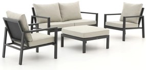 + 15% kassakorting | Stoel-bank loungeset Manifesto  | 4 personen | Loungeset Grijs | Aluminium | Kees Smit Tuinmeubelen